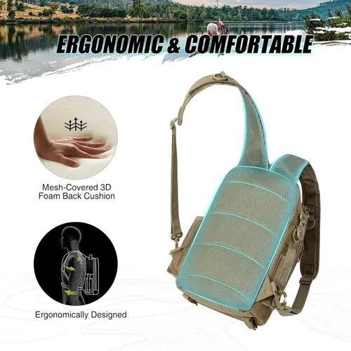 Miniatura 5 de Piscifun Travel X - Bolsa de almacenamiento de pesca resistente al agua para hombres y mujeres, mochila multifuncional de almacenamiento de aparejos
