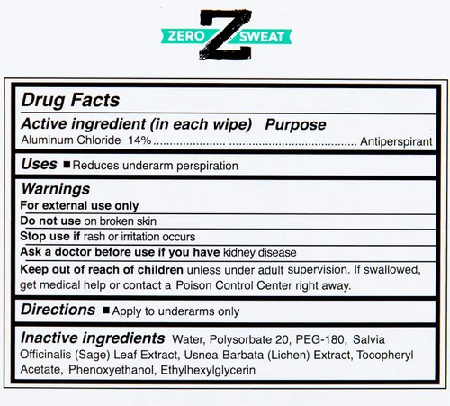 Miniatura 4 de ZeroSweat Desodorante de toallitas antitranspirantes Tratamiento de hiperhidrosis de fuerza clínica - Reduce el sudor de las axilas - 20 toallitas