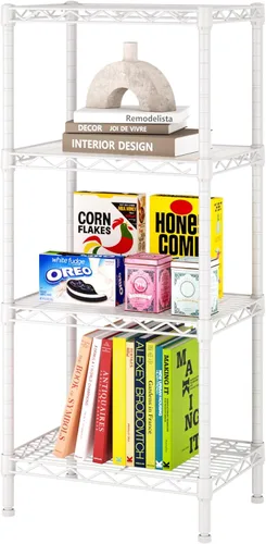 Miniatura 26 de SINGAYE Estante de almacenamiento ajustable de 6 niveles, estantería de alambre, estantes de metal, organizadores de pie para armario, baño, Negro