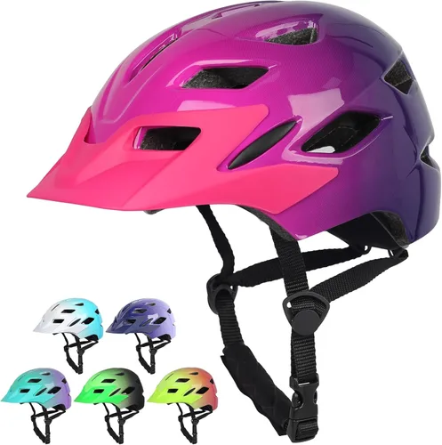 Miniatura 20 de Kids Bike Helmet,Bavilk Kids Boys Girls Bike Helmets with LED Light Detachable Visor Children Youth Teen Multi-Sport for Skating Cycling Scooter