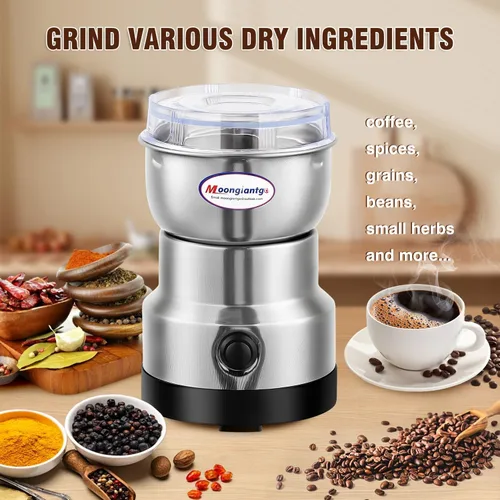 Miniatura 3 de Moongiantgo - Molinillo de café eléctrico, mini molinillo de especias, 200W, molienda rápida de 10s, molino de grano seco para especias, semillas