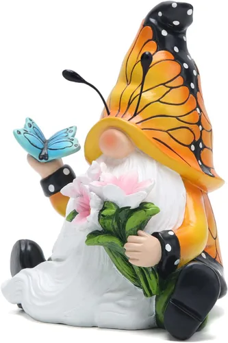 Miniatura 2 de Hodao Decoraciones de gnomos de mariposa de primavera para mesa del hogar, porche, jardín, patio, mariposa, elfo, decoración de figuras de gnomos