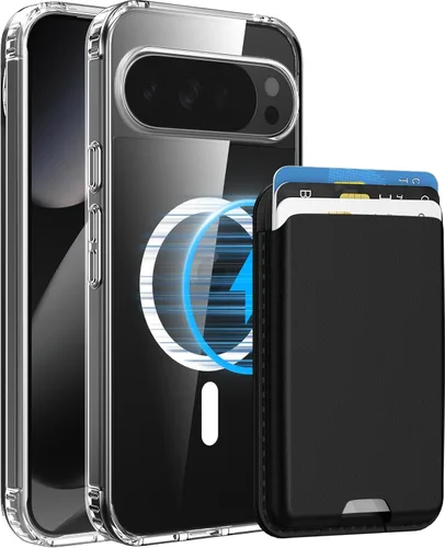 Miniatura 13 de Funda magnética para Google Pixel 9A, cartera magnética desmontable con tarjetero [compatible con MagSafe] de grado militar, a prueba de golpes