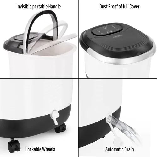 Miniatura 5 de Masajeador de pies de lujo todo en uno para spa - Masajeador motorizado y calefactable - Disfruta del mismo spa para pies en casa con calor, chorros