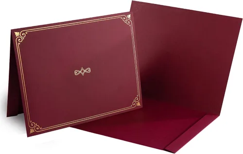 Miniatura 6 de Paquete de 25 portacreditados, 25 tapas de certificados para papel de tamaño carta, 8.5 x 11 pulgadas, carpetas de certificados, color rojo, 9 x