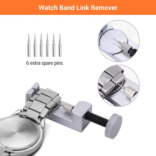 Miniatura 2 de Kit de herramientas de extracción de eslabones de reloj kit de reparación de relojes Ohuhuhu herramienta de barra de resorte kit de herramientas