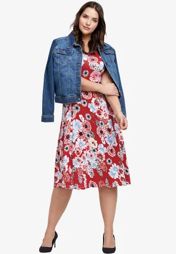 Miniatura 6 de Ellos Vestido de punto ajustado y acampanado para mujer en tallas grandes