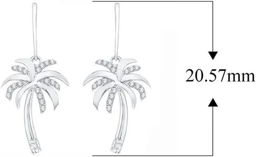 Miniatura 3 de KATARINA Aretes de diamantes "Palmera" en oro o plata (16 cttw, J-K, SI2-I1)