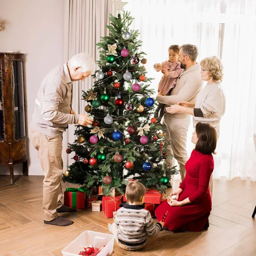 Miniatura 7 de 36 adornos de bolas de Navidad inastillables, decoraciones de árbol de Navidad, adornos de árbol, vacaciones, boda, fiesta, decoración, ganchos