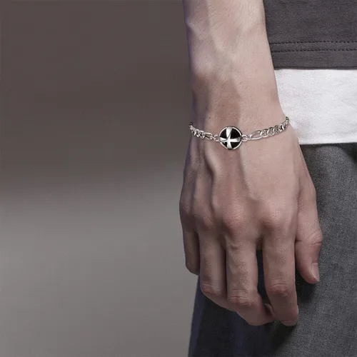 Miniatura 3 de ADMETUS 925 Sterling Silver Amulet Bracelet Cross Bracelet for Men with 72 Adjustable Chain