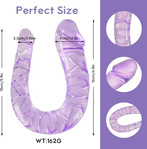 Miniatura 2 de Consoladores de doble extremo, consolador realista súper largo para simulación de vagina anal, flexible de doble cara para adultos, juguetes