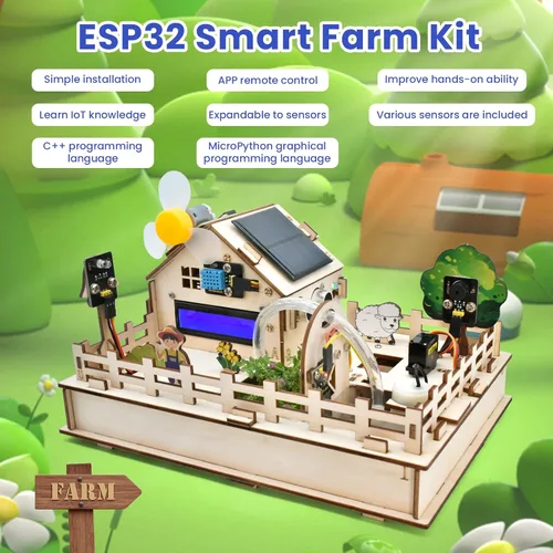 Miniatura 5 de KEYESTUDIO Kit de inicio inteligente de granja de control IoT para Arduino ESP32, kit de programación electrónica compatible con tutoriales en línea