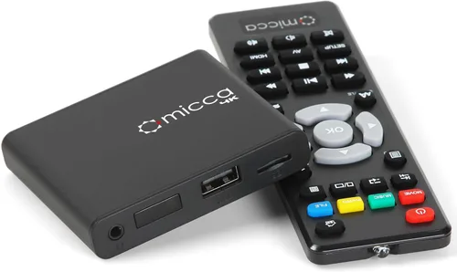 Micca Reproductor de Medios Digitales 4K Ultra-HD para Unidades USB y Tarjetas MicroSD, Señalización Digital, Vídeos H.265/HEVC H.264/AVC MP4 MKV,