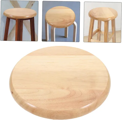 Miniatura 9 de SEWACC Taburetes de bar Taburete Silla de madera de repuesto Asiento de silla redonda Accesorio de asiento para metal s 29.5CM Paso plegable Madera