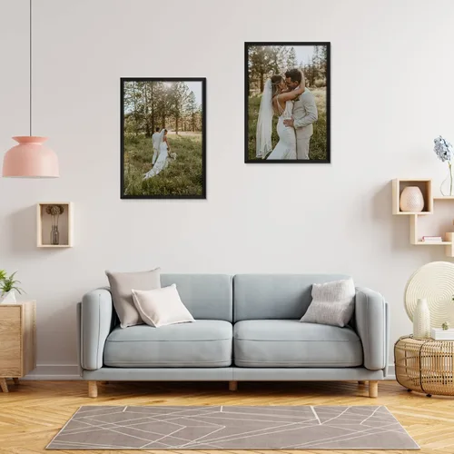 Miniatura 7 de Lyeasw Marcos para póster de 24 x 36 pulgadas, color negro, juego de 7 portarretratos grandes de 24 x 36 pulgadas para montaje en pared horizontal
