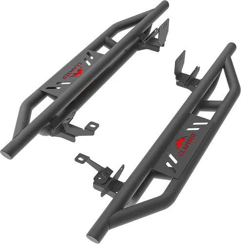 CLAMBER Estribos para Ford Bronco 2021-2025 de 2 puertas (no para Bronco Sport), barras Nerf de servicio pesado negras texturizadas de 5.2 pulgadas