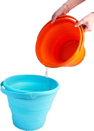 Miniatura 7 de SAMMART Cubo de plástico plegable de 10 L (2.6 galones), bañera redonda plegable, cubo de agua portátil para pesca, bote de agua para exteriores