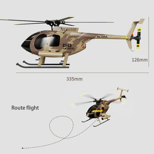 Miniatura 6 de 335MM MD500 C189 Helicóptero de control remoto Añadir flujo óptico Posicionamiento RC Aviones 2Baterías RC Heli Rotor único No Ailerons Mantener
