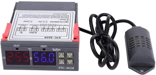 Miniatura 11 de 3028 Control de temperatura 12V/24V/110V/220V Pantalla digital Medidor de temperatura y humedad con sensor integrado (12V)
