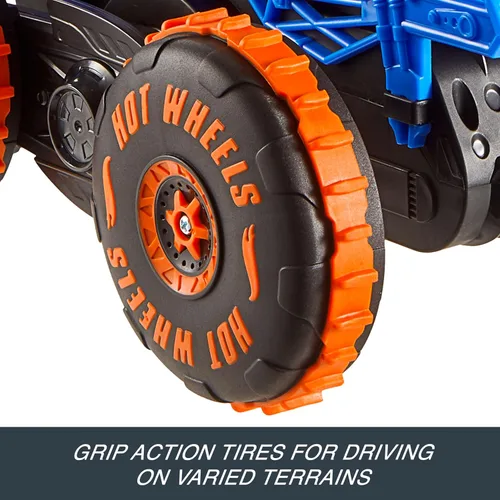 Miniatura 9 de Hot Wheels Monster Trucks - Vehículo de juguete a control remoto, escalador de tiburón tigre a gran escala con 3 modos de juego para carreras