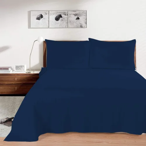 Miniatura 2 de 3 piezas Sábana plana tamaño King Plus extra grande (120 x 120 pulgadas) 800 hilos 100% algodón egipcio calidad de lujo ropa de cama sábana plana