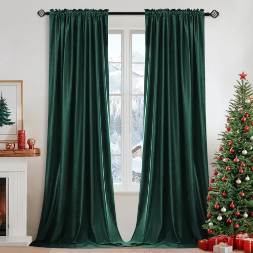 Miniatura 53 de MIULEE - Juego de 2 paneles de cortinas negro opacas y térmicas de terciopelo para la sala de estar y dormitorio, con bolsillo para cortinero, de 63