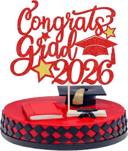Miniatura 3 de 1 pieza de decoración de pastel de graduación de niña de tacón alto con tapa de graduación con purpurina 2024, selección de pastel de graduación Oro