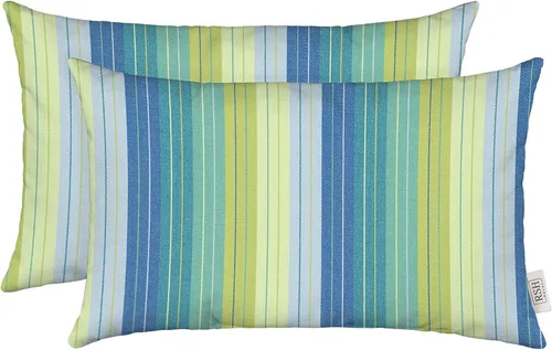 Miniatura 122 de RSH DECOR: Sunbrella - Juego de 4 almohadas lumbares, 20 x 12 pulgadas, tela de rendimiento resistente al agua y a la decoloración, fundas