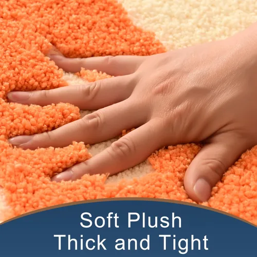 Miniatura 3 de Alfombras de baño beige, bonitas alfombras de baño antideslizantes, coloridas, gruesas, suaves, peludas, estéticas, superabsorbentes, para ducha, 16