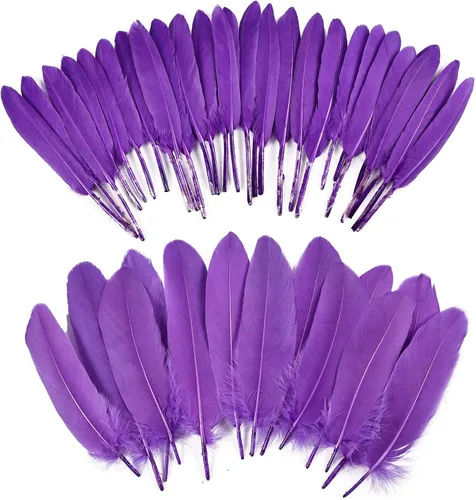 Miniatura 13 de iHUFeather 270 plumas de ganso azul aguamarina para manualidades, 2 estilos de 4 a 7 pulgadas, plumas naturales a granel para bricolaje, cosplay