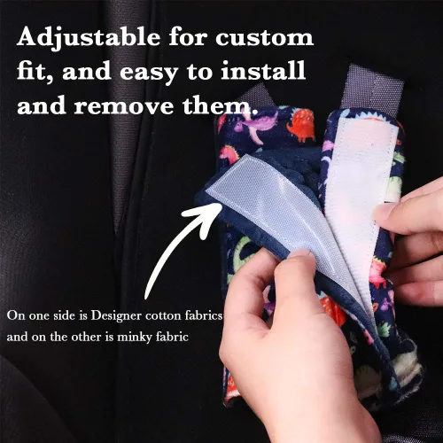 Miniatura 3 de Fundas de cinturón de seguridad de automóvil de dinosaurio para bebé, fundas de correa de asiento de cochecito de bebé, correas de asiento