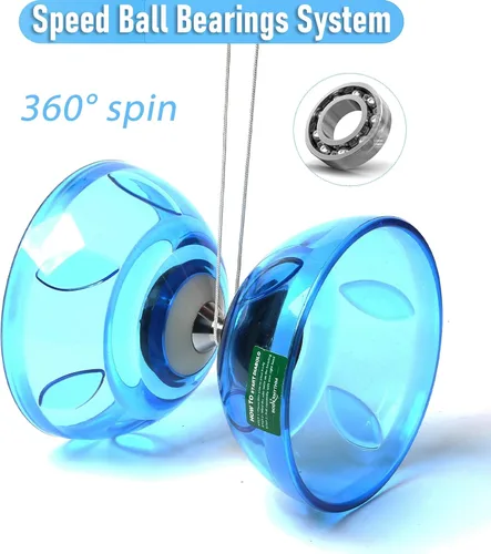 Miniatura 4 de BodyRhythm - Juego de cinco rodamientos de yoyo chino con varillas de fibra de vidrio, cuerdas ajustables para todas las edades, lo mejor para Azul