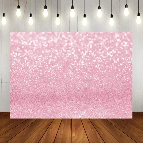 Lofaris Telón de fondo de fotografía Bokeh rosa con puntos brillantes simulados, fondo abstracto de halos brillantes para baby shower, decoración de