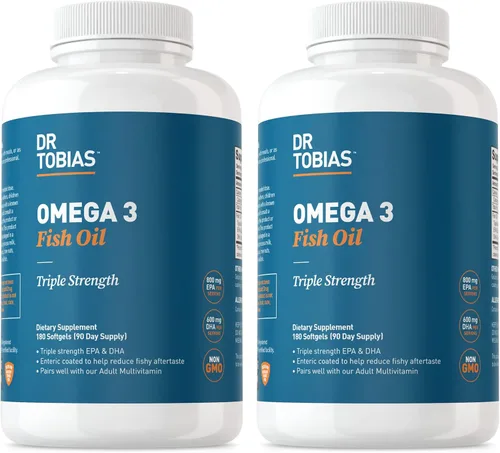 Miniatura 12 de Dr. Tobias Omega 3 Aceite de Pescado, 2000 mg Fuerza Triple con 800 mg EPA 600 mg DHA Por Porción, Suplementos de Aceite de Pescado Omega 3