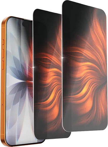 Miniatura 10 de Paquete de 2 protectores de pantalla de privacidad para iPhone 11 Pro Max/XS Max, vidrio templado antiespía, efecto espejo colorido degradado