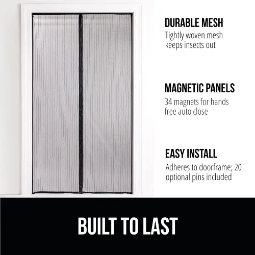 Miniatura 2 de GORILLA GRIP Puerta mosquitera magnética, cortina de malla manos libres mantiene fuera insectos y mosquitos, cierre magnético automático, cubierta