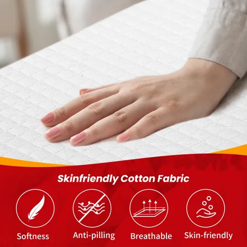 Miniatura 4 de Colchón individual de 5 pulgadas de espuma viscoelástica de gel para un sueño fresco, alivio de la presión, transpirable, colchón de firmeza media