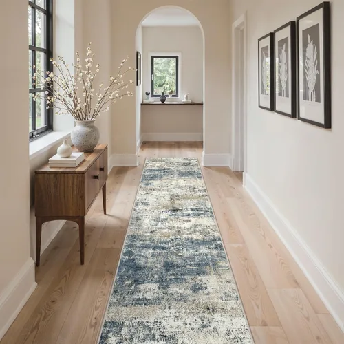 Miniatura 44 de GENIMO Alfombra antideslizante de 2 x 6 pies, lavable para pasillos de cocina, alfombras de cocina modernas abstractas, alfombra ligera de pelo bajo