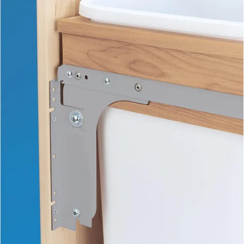 Miniatura 9 de Rev-A-Shelf Botes de basura de cocina de 50 cuartos de galón de montaje superior para gabinete de altura completa, toboganes de extensión completa