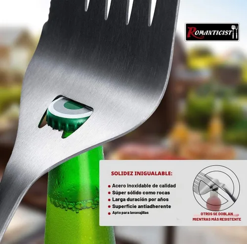 Miniatura 3 de ROMANTICIST 4 piezas de accesorios de parrilla resistentes para Top Chef - Juego de herramientas de parrilla profesional y herramientas básicas