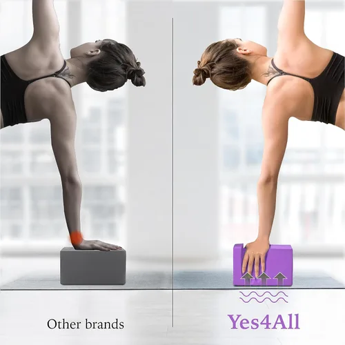 Miniatura 4 de Yes4All Bloques de yoga 2 unidades de soporte de muñeca, comodidad y fuerza de agarre, soporte para equilibrio, fitness y ejercicio, bloques de A.