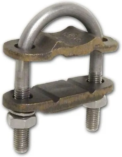 Miniatura 3 de Morris 91756 Abrazadera de tierra de cobre, perno en U, 2 conductores, tubo de 1-1/2 pulgadas, n.º 4-250 MCM, 3-1/4 pulgadas x 4 pulgadas