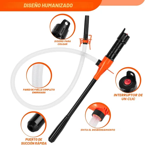 Miniatura 3 de Bomba de transferencia portátil a batería, bomba eléctrica operada por batería para sifón de gasolina, combustible, diésel y agua, extractor
