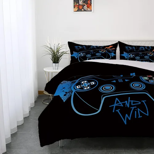 Miniatura 2 de AILONEN Juego de edredón de videojuegos para adolescentes y niños, juego de ropa de cama de videojuegos, edredón de videojuegos, juego de cama