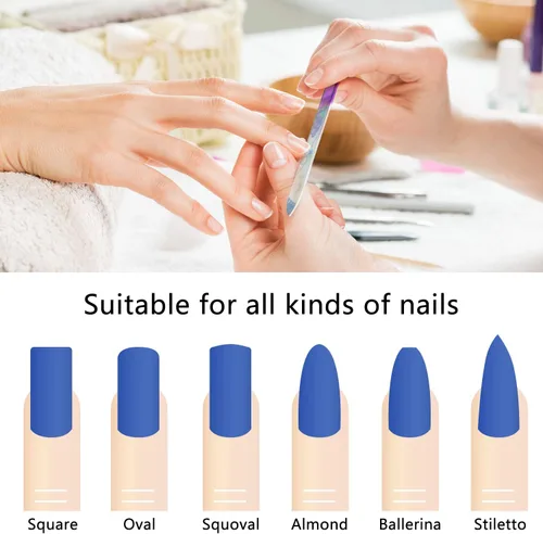 Miniatura 6 de Mudder Paquete de 5 limas de uñas de cristal con estuche para mujer, lima de uñas de cristal de doble cara para uñas naturales, cuidado de manicura