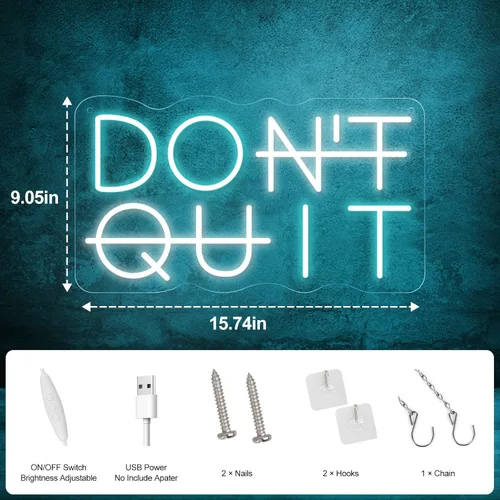 Miniatura 4 de Letrero de neón LED No te Rindas para decoración de pared, luces de neón HAZLO para decoraciones de fiesta, luces de neón LED alimentadas por USB