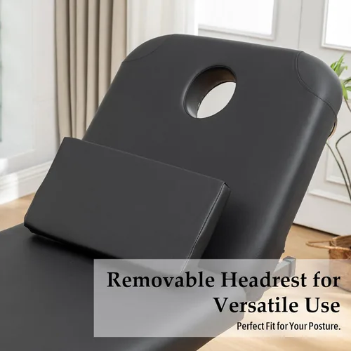 Miniatura 6 de Hohuqeri Mesa de masaje eléctrica profesional con control remoto, respaldo ajustable, cama médica para spa y depilación, silla de belleza de tatuaje