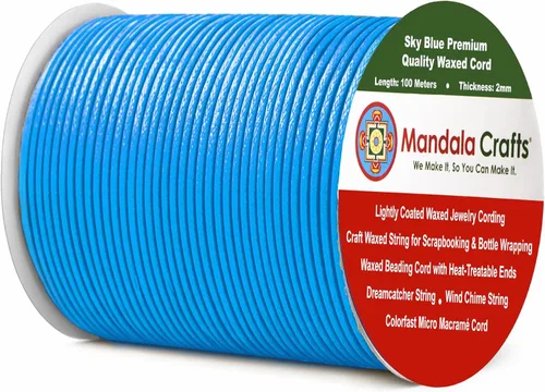 Miniatura 52 de Cuerda Mandala Crafts 0.03 pulgadas 109 yardas para hacer joyería, artesanía, macramé, cuerda de algodón encerado Negro