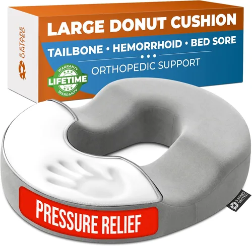 Miniatura 10 de 5 STARS UNITED Cojín de Donut para Hemorroides y Coxis – Cojín Grande para Alivio del Dolor – Coxis, Próstata, Ciática, Suelo Pélvico, Úlceras por