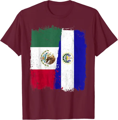 Miniatura 17 de Camiseta con la bandera mexicana de El Salvador con la mitad de la bandera mexicana de El Salvador